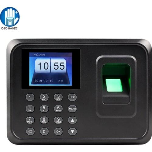2.4inch USB Biometric RFID Fingerprint Attendance Time Clock Recorder Employee Electronic Card Reader Machine A6