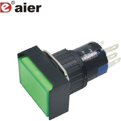 40PCS A16-11SJ 3A 250VAC 3PIN Rectangular lamp 1NO1NC push button swtich