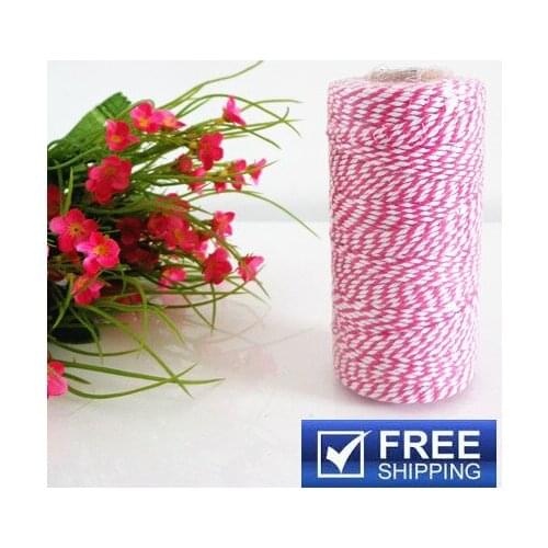 5 Spools (110yard/spool) Gift Wrap Craft Divine White and Hot Pink Cotton Colored Bakers Twine-Pick Colors-12 ply Cords String