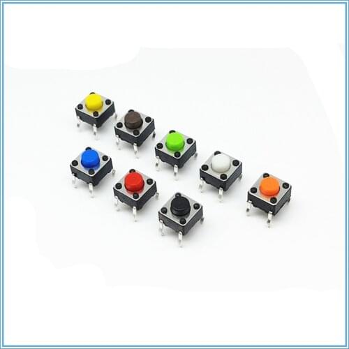 50PCS 6*6*5mm 4PIN Smart Electronics Tactile Switches Push Button SMD Tact Switch Switch