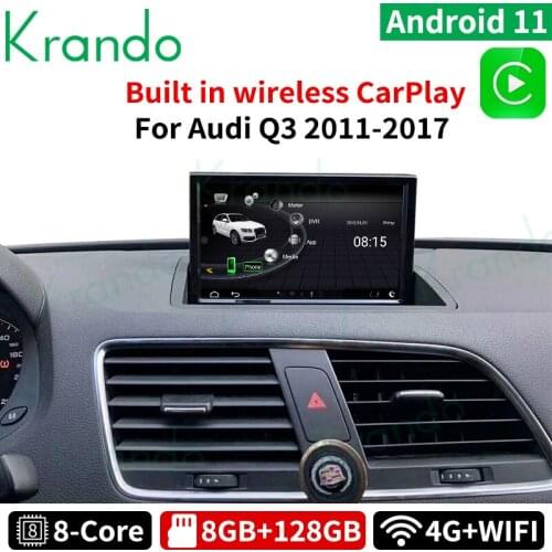 Krando Android 8.0 8-Core 4+64G Auto radio audio Navigation player with 4G WIFi TB for Audi Q3 2011-2017 multimedai carplay