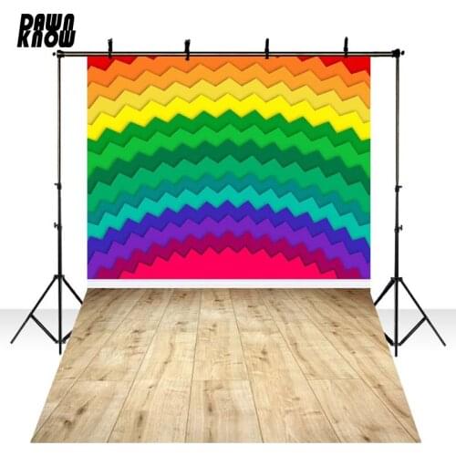 DAWNKNOW Colorful Wavy Wall Vinyl Photography Background Floor Photocall Backdrops Wedding Children Photo Studio GY029