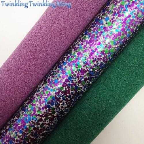 Mixed Colors Glitter Fabric, Suede Faux Fabric, Synthetic Leather Fabric Sheets For Bow A4 21x29CM Twinkling Ming XM937