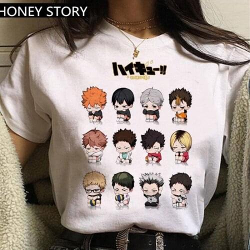 Haikyuu T Shirt Women Summer New Fashion Short Sleeve T-shirt Japanese Anime Cartoon Boys Girls Unisex Tops Female Harajuku Tee