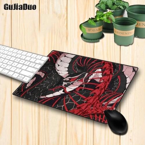 GuJiaDuo Red Art Small Mouse Pad Cool Anime Snake Desk Mat Game Accessories Computer Keyboard Decoration Gaming Nonslip Mousepad