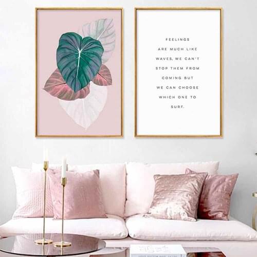 HAOCHU Tropical Plants Foliage Canvas Painting For Living Room Home Decor Painting Print Poster Simple Nordic Wall Picture