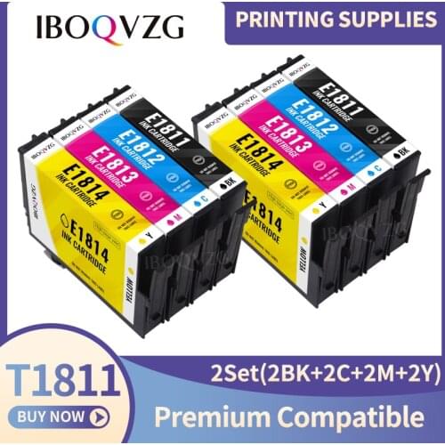 IBOQVZG Compatible 18XL T1811-T1814 Ink Cartridge for Epson XP205 XP305 XP322 XP315 XP212 XP402 XP30 XP225 XP325 XP422 with 18m