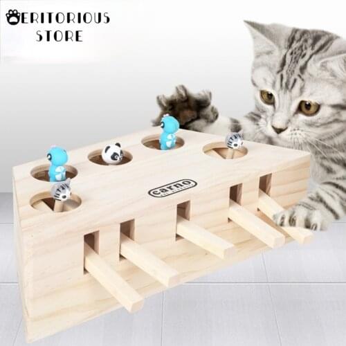 Cat Interactive Pet Cat Toy Play Catch Toy Playing Exercise Toys Pet Products Pure Wood Toys Through Educational Pet Toys