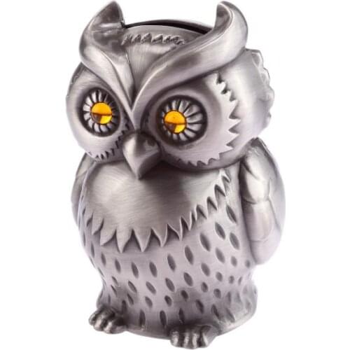 Vintage Piggy Bank Locomotive Loco Railway Alloy Owl Money Box Train Engraving Kids Birthday Party Favors childrens day gift