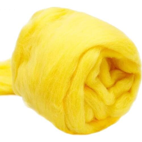LMDZ 3.53oz Bright Yellow Wool Roving Yarn, Wool Felting Supplies,Pure Wool, Chunky Yarn, Spinning Wool Roving for Felting DIY