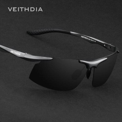 Veithdia Semi-rimless Aluminum Polarized mens sunglasses brand designer Driving Mirror Sun Glasses Eyewear Accessories shades