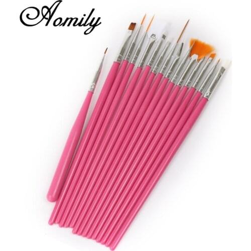 Aomily 15pcs/Set Cake Decorating Fondant Brush Set Food Paint Icing Cupcake Sugarcraft Baking Decorating Painted Nails Tools