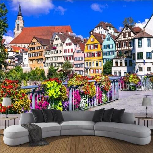 Wallpapers YOUMAN Custom Wall Murals Nature Photos Scenery German Town 3d Wall Paper Non-Woven Wall Murals Home Room Design