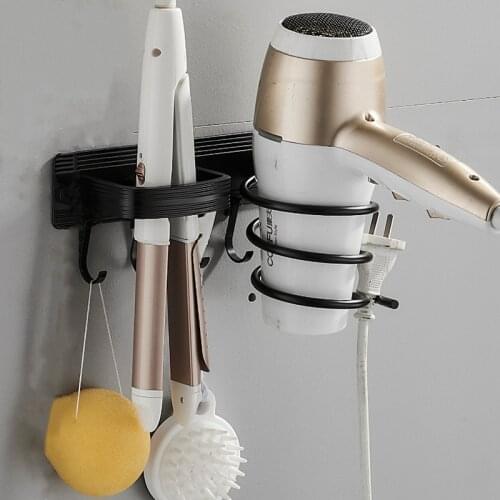 Hair Dryer Holder Wall Mounted Hair Styling Care Tool Organizer for Bathroom Multi-Functional Space Saving Storage Rack TS1