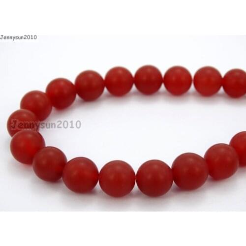 Natural Matte Red Ag-ate 10mm Frosted Gems stones Round Ball Loose Spacer Beads 15'' 5 Strands/ Pack