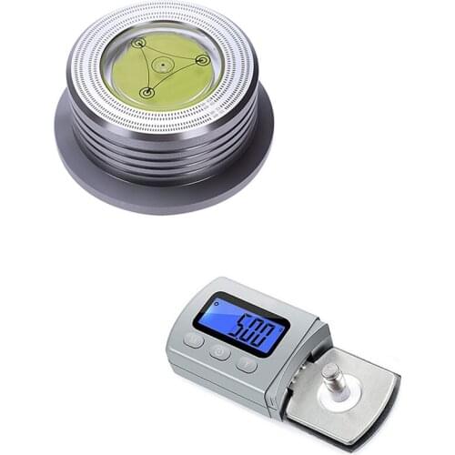 New Lp Vinyl Record Audio Disc Turntable Stabilizer Clamp Aluminum & Vinyl Phono Needle Pressure Gauge Stylus Disc Needle