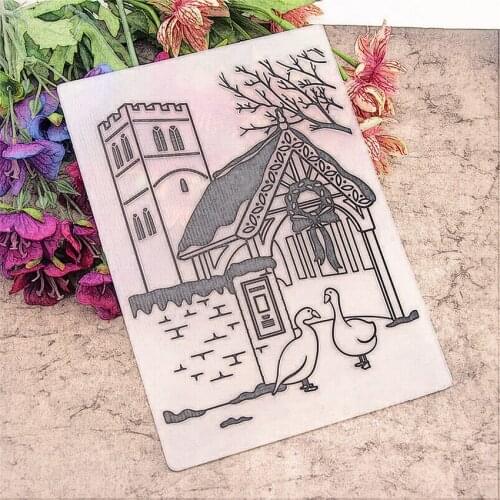 PANFELOU Easter The farm Embossing folders Plastic For Scrapbooking DIY Template Fondant Cake Photo Album Card Making