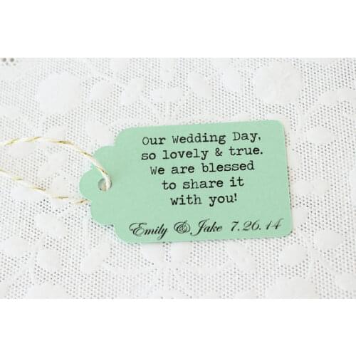 Personalized printed mint favor Gift tags rustic Wedding wishing tree tag ;ables bridal baby shower Birthday Blank Cards
