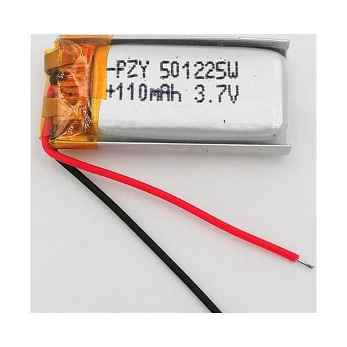 3.7 V 501225 051225P 110mAh polymer lithium battery with protection board , used for bluetooth MP3,MP4