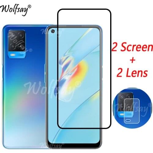 Full Cover Whole Glue Tempered Glass For Oppo A54 A74 A94 A15 A12 Screen Protector For Oppo A54 Camera Glass For Oppo A54 Glass