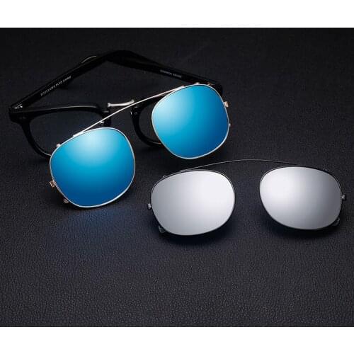 Polarized Clip on Sunglasses Men Women Vintage Square Myopia Clips Sun Glasses Retro Driving Sunglass Anti UVA Eyewear Goggles