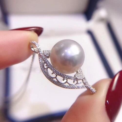 Popular Female Girls 925 Sterling Silver Pendant Mountings Findings Settings Jewelry Parts Fittings for Pearls Beads