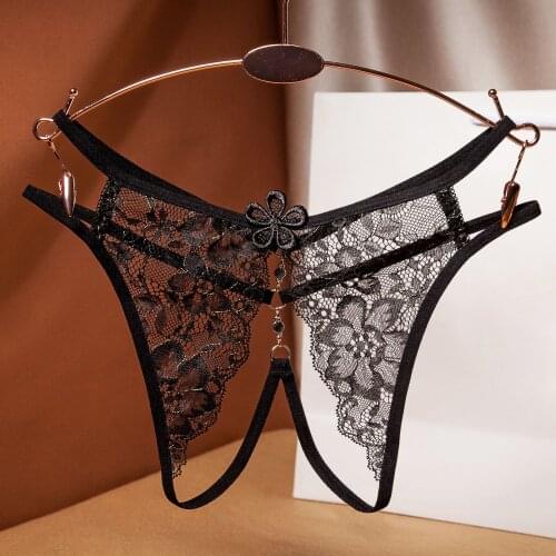 Sexy lingerie Lace Floral Panties Thong Breathable Low Waist G-String Seamless Panties Women porn Underwear Briefs Accessories