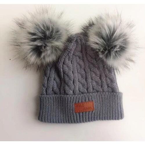Baby Boys Girls Pom Poms Hat Children Winter Hat For Girls Knitted Beanies Thick Baby Hat Infant Toddler Warm Cap