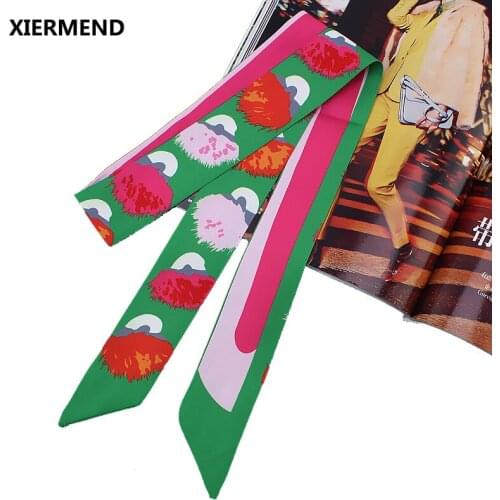 120cm*5 scarf Small monster tied around the bag handle silk scarf small ribbon bag spring and summer head skinny scarves
