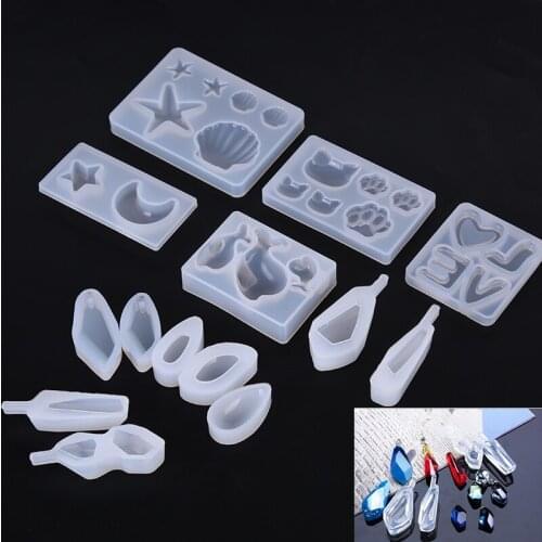 1Pcs Silicone Geometric Earrings Mold DIY Jewelry Pendant Charm Making Mould Resin Molds For Jewelry Hot