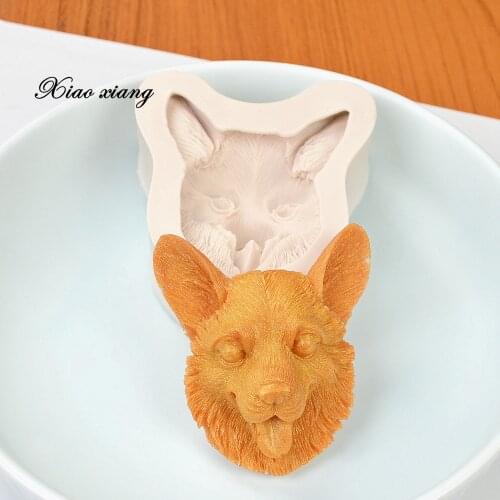 3D Cool Dog Head Silicone Cake Molds For Baking Birthday Cake Decorating Tools Cake Fondant Dog Plaster DIY Chocolate Soap Molds