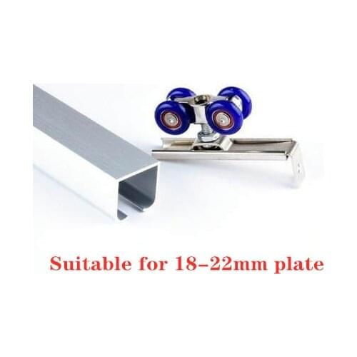 Light Sliding Door Roller 4 Wheels Home Room Wood Door Hanging Wheels Rail Track Pulley Bear 30KG For Furniture Hardware