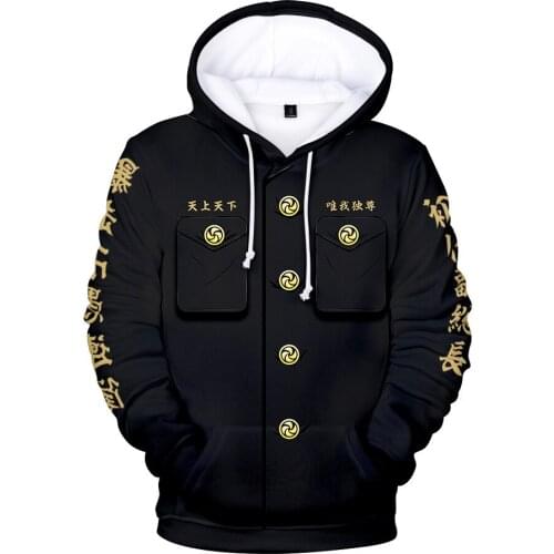 Anime 3D Men Hoodies Tokyo Revengers Sweatshirt Cosplay Costume Manjiro Sano Ken Ryuguji Coat Mikey Draken Kids Clothes