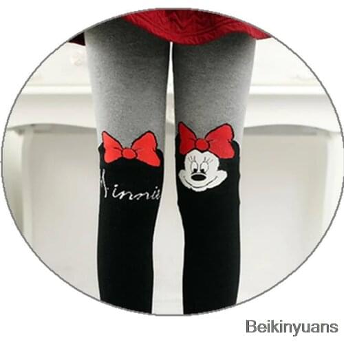Spring and Autumn Baby Girl Tights Princess Cartoon Cat Patchwork Child Girl Pantyhose Soft Cotton Child Warming Tights