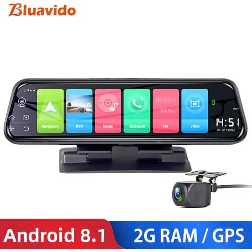 Bluavido 10" 4G Android Car DVR Camera GPS Naivgation ADAS FHD 1080P Dashcam Night Vision Video Recorder WiFi APP Remote Monitor