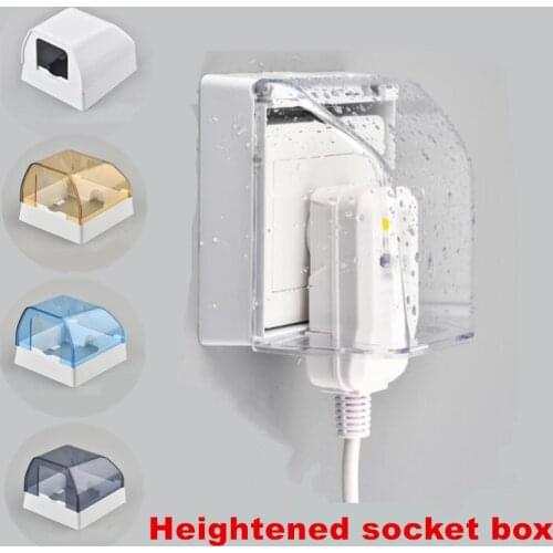 86 Type Heightened Waterproof Splash Box Self-adhesive Electrical Wall Socket Switch Protection Cover Bathroom Accessories