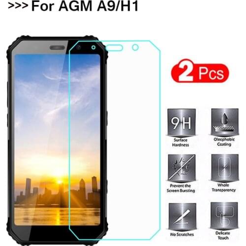 2PCS For AGM A9 H1Tempered Glass High Quality 9H Front Glass Screen Protector For AGM A9 A 9 Smartphone Films Case Cover
