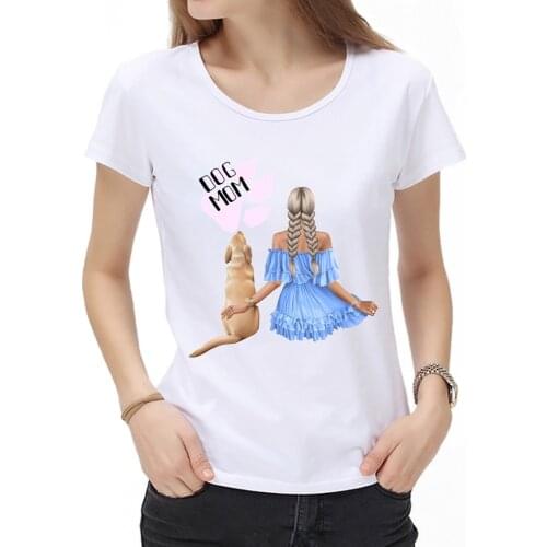 2021 Dog Mom T shirt Women Mothers Love Print White T-shirt Harajuku Mama TShirt Vogue Tops tee shirt Femme Vogue Summer