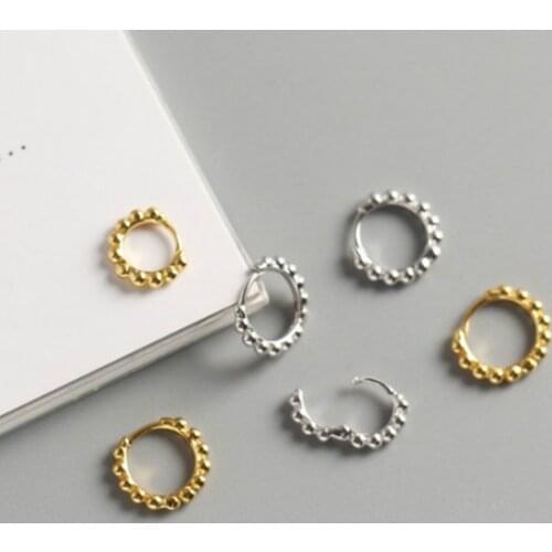 Womens Earrings S925 Silver color Round Beaded Earrings Fashion Charm Simple Personality Wedding Party Friends Jewelry Gifts