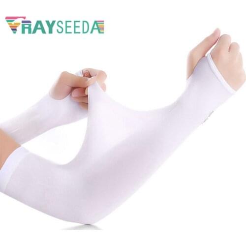 1 Pair Cooling Anti-UV Sun Protection Arm Sleeves Women Girls Summer Running Riding Arm Cover For Cycling Golf Sports Arm Guards