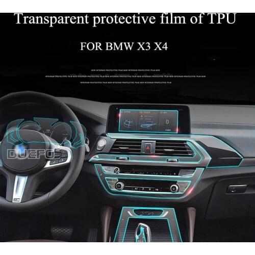 2011-2020 Invisible Center Console Gear Shift Knob Interior Trim TPU Protective Film Sticker for BMW X3 X4 G01 G02 Accessories