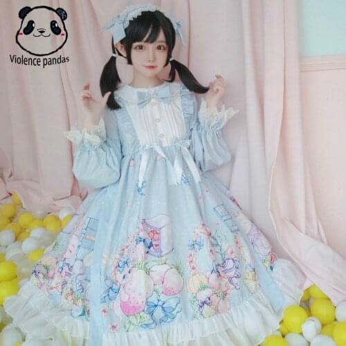 2020 Gothic lolita daily dress cute rabbit Japanese OP long-sleeved victorian Kawaii Sweet lolita dress girl autumn winter