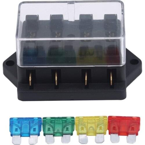 4 Way Blade Fuse Box Holder for Car Boat Marine Trike Car Fuses