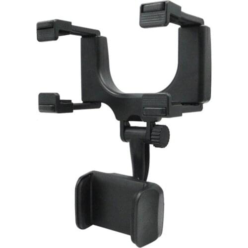 Fashion Car Rearview Mirror GPS Mount Stand 3-5.5 Inch Mobile Phone Holder Driving Recorder Clamp Black