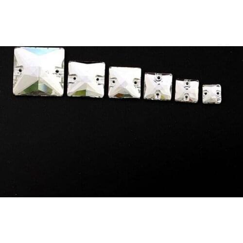 Shinny Square Loose Rhinestone Crystal Flatback Rhinestones Sew On Crystals Stones Glass Strass For DIY Cloth