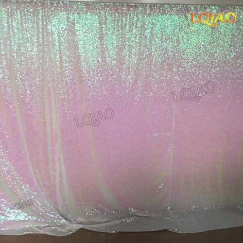 Sparkly Sequin Backdrop Iridescent 20x10ft Changed White Shimmer Sequin Fabric Photography Backdrop Curtain Decoration