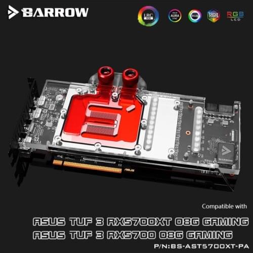 Barrow BS-AST5700XT-PA Full Coverage Water Cooling Block for ASUS TUF 5700XT Graphics Card barrow water cooling