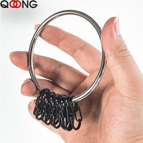 Large Stainless Steel Composite Keyring 8-Shaped Removable Buckle Key Chain Quick Buckle Hanging Keychain DIY Combination Q30