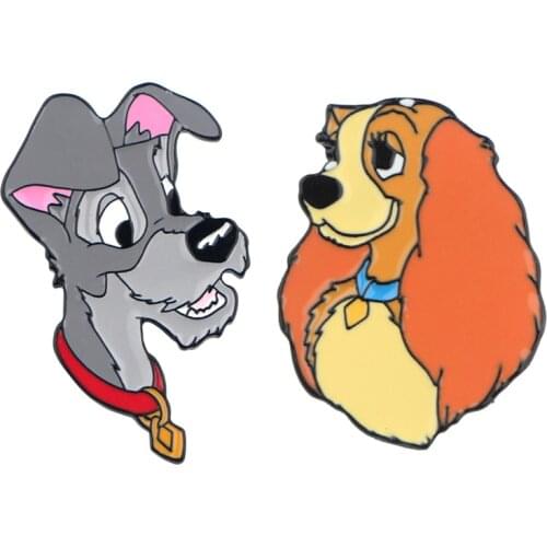 LT853 Jewelry Dogs Enamel Pin Anime Brooches Bag Lapel Pin Cartoon Holiday Badge Backpack Decoration Jewelry Gift Accessories