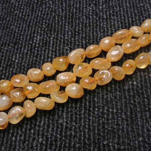 10mm Natural Yellow Citrines Beads Freeform Potato DIY Loose Quartz Beads For Jewelry Making Beads Accessories 15'' Women Gift